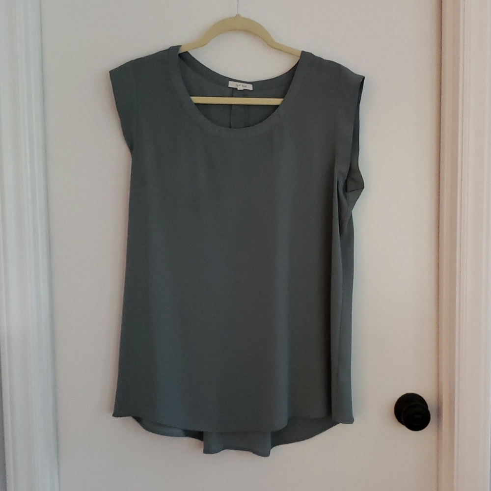 Women's sleeveless tunic size XL - grey/sage green